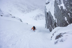 Hilary McCloy skiing Tuckerman Ravine