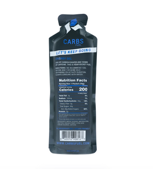 Carbs Fuel Caffeinated Original 50g Energy Gel Nutrition Facts - White Mountain Ski Co