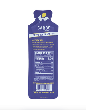 Carbs Fuel Salted Original 50g Energy Gel Nutrition Facts - White Mountain Ski Co