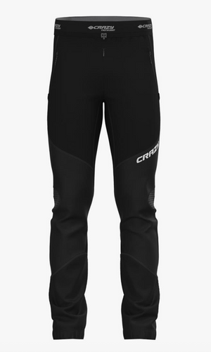 Black pants with brand logo on a white background