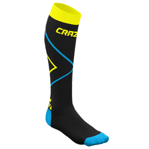 Crazy Idea socks on a white background. 