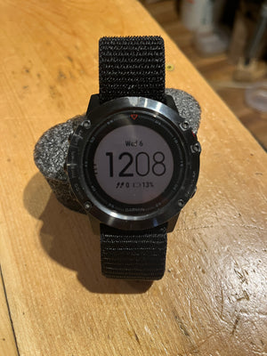 Garmin Fenix 5X Plus Sapphire with NEW Black Strap - White Mountain Ski Co