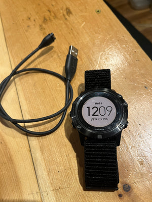 Garmin Fenix 5X Plus Sapphire with NEW Black Strap - White Mountain Ski Co