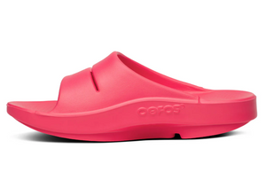 Pink slide sandal on a white background