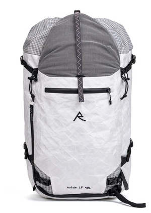 White backpack with gray top section on a white background
