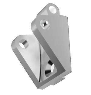 Metallic bracket on a black background