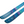 Two blue skis with a gradient design on a light gray background