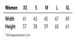T8 Running Women's Trail Tank Size Chart - White Mountain Ski Co