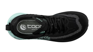 Topo Athletic Womens Vista Trail Shoe Black Mint Toe Box - White Mountain Ski Co
