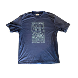 Vermont City Marathon Active T-Shirt Men's Large - White Mountain Ski Co