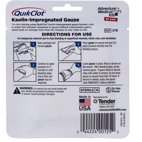 Adventure Medical Kit QuikClot Gauze - White Mountain Ski Co