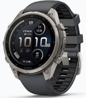 Garmin Fenix 9 Pro Solar 51mm Pebble Gray Silicone Band - White Mountain Ski Co