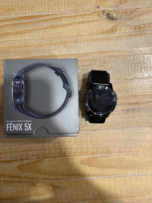 Garmin Fenix 5X Plus Sapphire with NEW Black Strap - White Mountain Ski Co